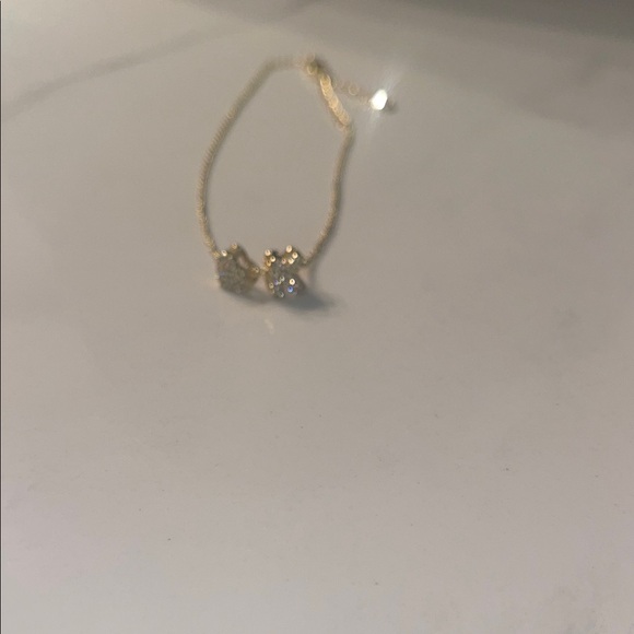 Jewelry - Elegant Gold Bracelet with Crystal Accents K with heart pendant bracelet/anklet